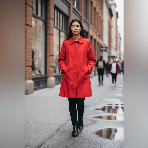Dolce & Gabbana Jackets & Blazers - Dolce & Gabbana Red Belted Coat Polka Dot Lined Italy Sz 42 Designer Jacket